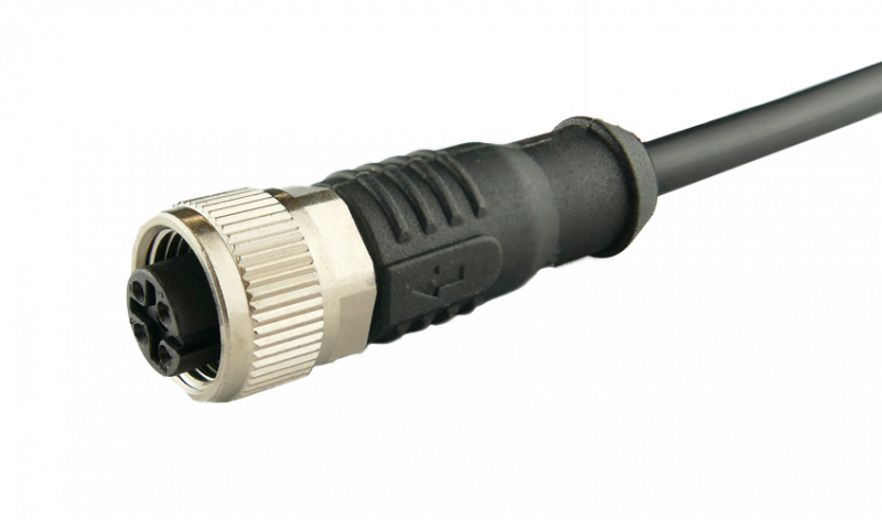 Rundsteckverbinder Kabel A-M12A04FOE05002BK00
